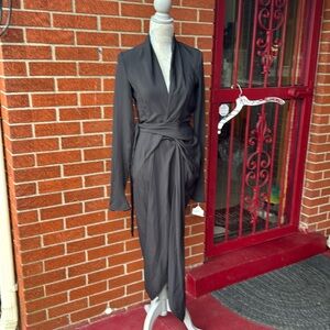 Rick Owens wrap dress black long sleeves size 4 NWT